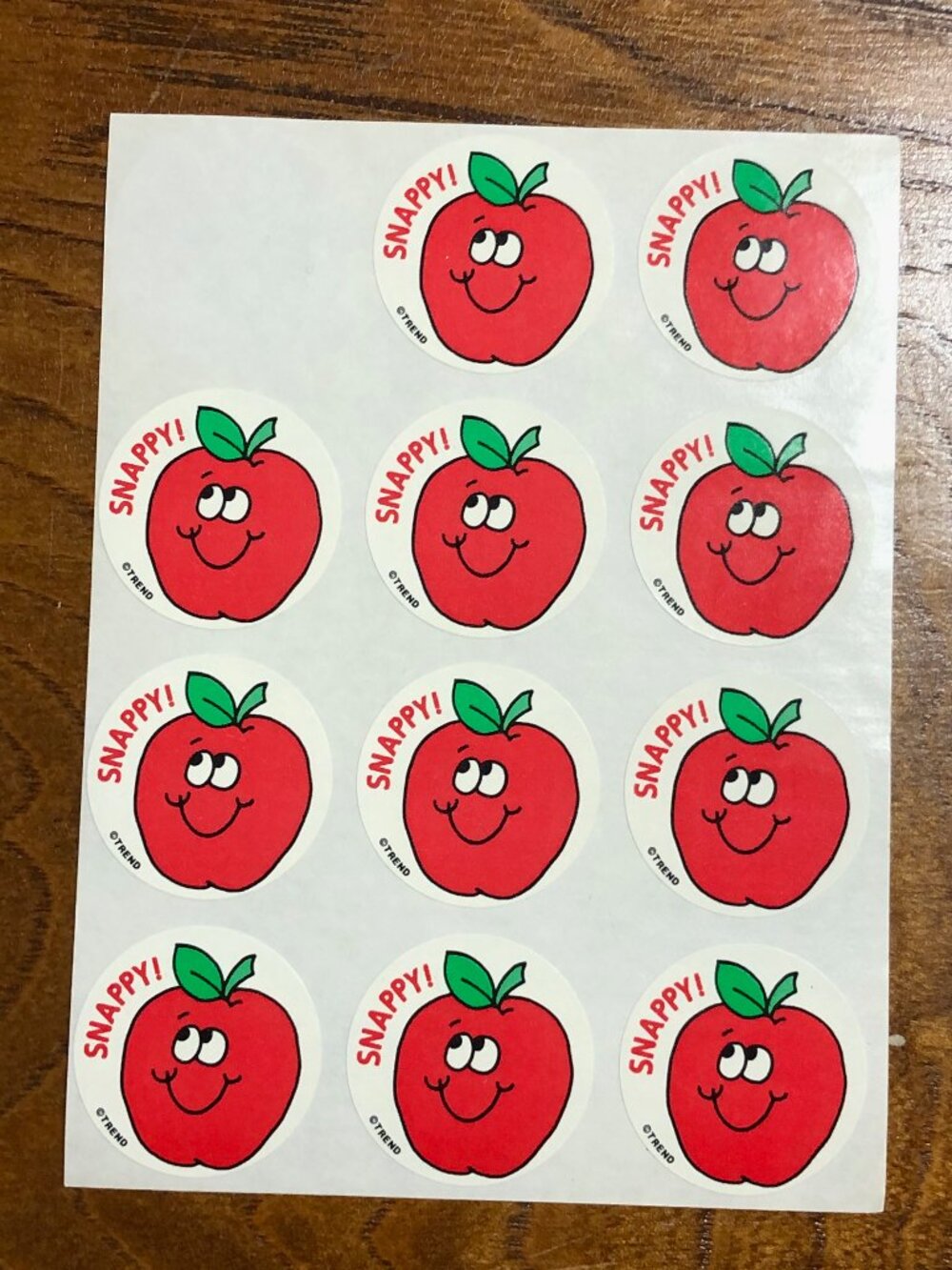 Vintage Scratch Sniff Sticker 80s Snappy Apple Trend Matte